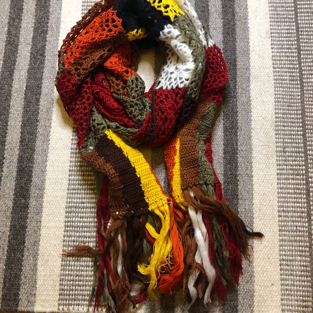 Handmade  Multicolored Crochet Scarf